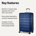 AmazonBasics 68 cm Navy Blue Hardsided Check-In Trolley