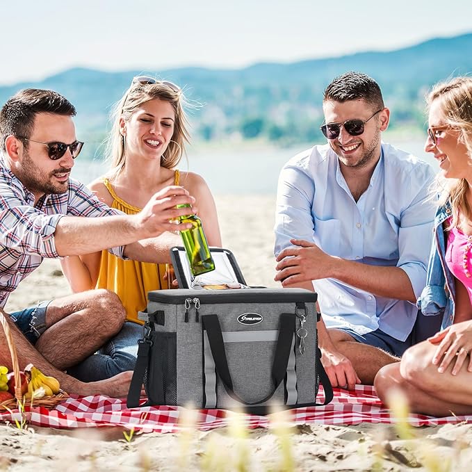 Maelstrom Collapsible Soft Cooler Bag,35/55/75 Cans Beach Cooler with Flip Top Lid, Ice Chest, Leakproof & Portable for Beach, Camping, Road Trips & Grocery Shopping
