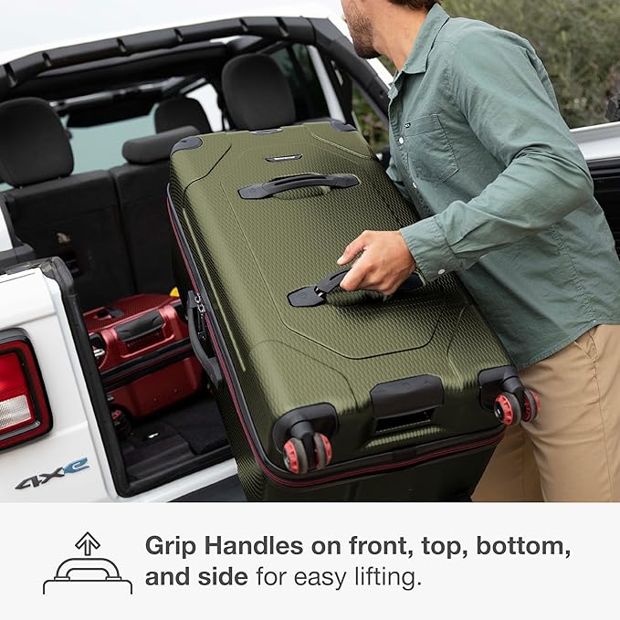 Traveler's Choice Maxporter II Polycarbonate Hardside Trunk with Spinner Wheels, Green, 28-Inch Medium Trunk