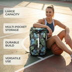 Gym Duffle Bag Backpack with Shoe Compartment,4 ways Travel Backpack for Women and Men,Multi-Functional Weekender bag with Waterproof Layer&Laptop Compartment for Fitness, Travel,Camping