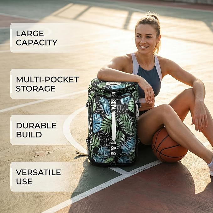 Gym Duffle Bag Backpack with Shoe Compartment,4 ways Travel Backpack for Women and Men,Multi-Functional Weekender bag with Waterproof Layer&Laptop Compartment for Fitness, Travel,Camping