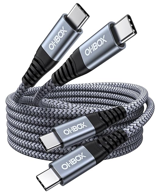 USB C to USB C Cable 60W [2Pack 6FT], USB Type C Fast Charging Cable for Car Durable Braided iPhone USB C Charger Cable USBC to USBC Cord for iPhone 17/16/15/Pro Max/Plus, Samsung Galaxy S23 and More