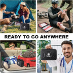 Gevoke 410 Piece Waterproof Hard Shell First Aid Kit for Home, Car, Travel, Camping, Truck, Hiking, Sports, Office, Vehicle & Outdoor Emergencies - Emergency Medical Kits (Black)