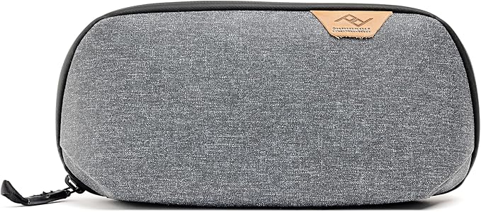 Peak Design Small Tech Pouch, Charcoal, Electronics Organizer for Travel or Everyday Carry, Origami-Style Storage, Cable Pass-Through, Weatherproof Recycled Nylon, Gear Carry Bag for Men and Women