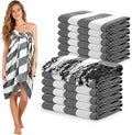 12 Pack Turkish Beach Towel 36"x71" Extra Large Beach Towels Sand Free Bath Towels Adults Lightweight Quick Dry Pool Towels Black