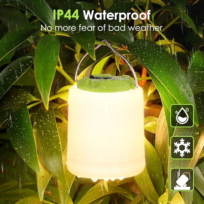 BOBKID LED Camping Lantern, Rechargeable Camping Light, 4 Modes Outdoor Flashlights Lanterns with 1000LM, Water Resistant Portable Emergency Camp Light for Hurricane Hiking Survival Kits - Green