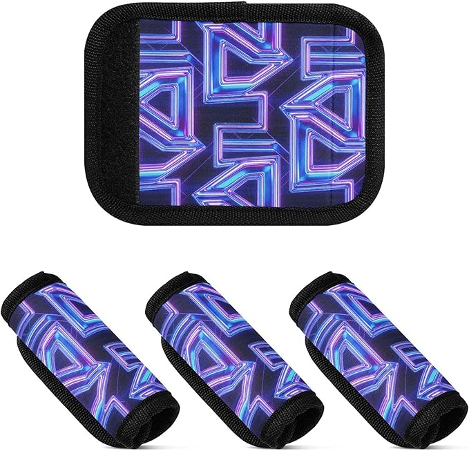 Dazzling Neon Triangle Digital Gemstone Comfortable Wraps Luggage Tags Handles Wrap Grips for Suitcases