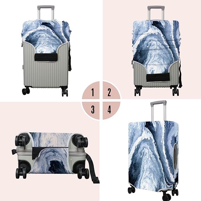 Travel Luggage Cover Suitcase Protector Fits 18-32 Inch Wheel Covers PatternedTravel Related Items Flower Luggage Protector Elastic M