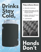 PartyPrints 25 Pack Charcoal Blank Can Cooler Sleeves, Customizable Bulk Insulated Foam for Beer, Collapsible Plain Drink Holder, Cold Soda Insulator, 12oz Regular, 16oz Tall Cans
