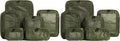 Aerotrunk Compression Packing Cubes for Travel - Luggage Organizer Bags - Double Zipper Packing Cubes for Suitcases (12-Pack, Olive)