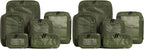 Aerotrunk Compression Packing Cubes for Travel - Luggage Organizer Bags - Double Zipper Packing Cubes for Suitcases (12-Pack, Olive)