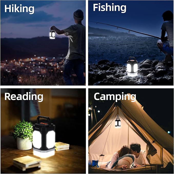 Sinvitron Camping Lantern Rechargeable–30,000mAh Portable Camping Lights, QC3.0 Fast Charging,1000 Lumens,350H Runtime,IPX5 Waterproof Emergency Light for Hurricanes,Power Outages,Camping