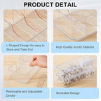 Tatuo 4 Pcs Cable Organizer Box with Wire Ties, Plastic Cord Storage Box with Lid, Electronics Organizer for Home Office Desk Organizers and Accessories (Clear)