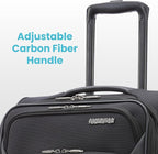 American Tourister 4 KIX 2.0 Softside Expandable Luggage with Spinners, Black, 3PC (CO/MED/LG)
