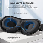 YFONG Weighted Sleep Mask, Women Men 3D Eye Mask Blocking Lights Sleeping Mask (4.2oz/120g), Pressure Relief Night Sleep Eye Mask with Adjustable Strap, Eye Cover Blindfold for Travel Nap Yoga, Blue