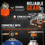 Smokey Camp Camping Cookware Mess Kit Set with Stove - Backpacking Camping Pots and Pans Set, All in One Non-Stick Camping Cooking Set, Portable Stove, Hiking, Picnic, Outdoor & Camping Cookware Set