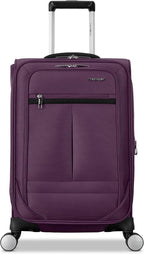 Samsonite Carry-On Soft-Sided Expandable 21-Inch Element Suitcase: Airline Approved for Most Major Airlines, Durable, 360° Spinner Wheels, Adjustable Handle, 2 Front & Side Pocket- Purple