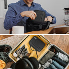 Lacdo Cord Organizer Travel, Cable Organizer Bag Case, Portable Electronics Organizer Travel Case, 6 Layer Large Capacity Charging Cords Storage organizer for Cables, SD Card, Travel Essentials, Black