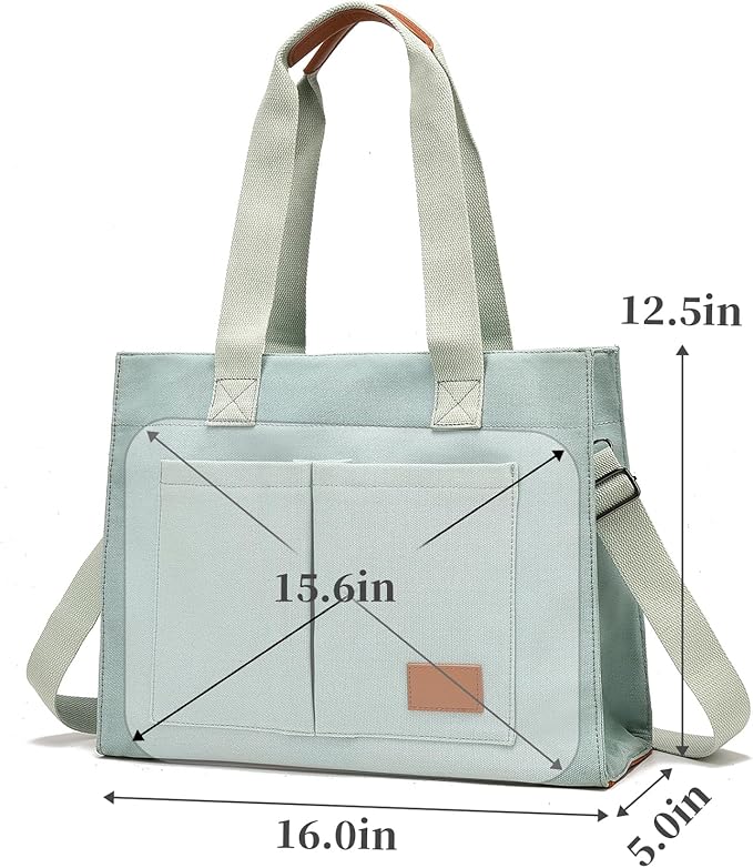 Canvas Laptop Tote Bag for Women | Pockets, Stands Upright, Convertible