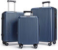 LIGHT FLIGHT Luggage Sets, Durable Hard Shell 3 Piece Set Suitcase with Spinner Wheels, Hardside Lightweight Luggage set with TSA Lock, Large Travel Luggage Set (20" 24" 28"), Dark Blue