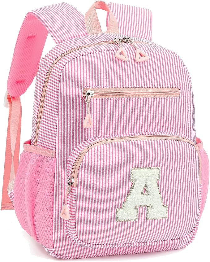 Kids Backpack for Girls 5-8, Cute Personalized Elementary Backpack for Kids Birthday Gifts (Pink A)