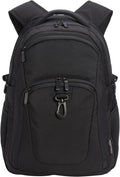Amazon Basics Travel Laptop Backpack with Multiple Pockets and Compartments for 15.6 inch Laptop, Water Resistant, Spacious with Padded Shoulder Straps, Black | for 15.6 inch Laptop