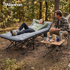 ABORON Camping Cot for Adult 28" Extra Wide, Heavy-Duty 1200D Oxford Cot for Sleeping, Portable Folding Camp Bed with Mat & Carry Bag
