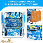 2 Pack Lightweight Portable Camping Beach Chair for Adult, Outdoor Lay Flat Folding Beach Chairs with 5 Positions, Backpack Beach Chair with Towel Bar, Zipper Pouch, Cup Holder, Hawaiian Style