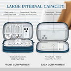 FYY Electronic Organizer, Travel Cable Organizer Bag Pouch Electronic Accessories Carry Case Portable Waterproof Double Layers Storage Bag for Cable, Cord, Charger, Phone, Earphone, Medium, Dark Green