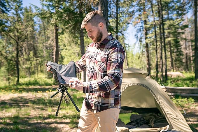 Stansport Apex Fold-Up Stool (G-140) - Black/Grey, Portable and Lightweight Stool for Camping, Fishing, Hiking, Backpacking and More - 300 lbs weight capacity