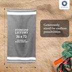 Cotton Turkish Beach Towel with Towels Oversized 36"x72" Pool Absorbent Extra Large Quick Dry Sand Travel Towel (Grey, 4 Pack)