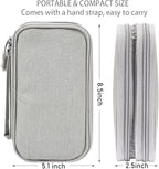 CAAORDKSO Travel Essentials Electronics Organizer Case Tech Pouch, Cord Organizer Travel Cable Organizer Bag for Travel Accessories, Charger, Phone, Power Bank, Hard Drive (Light Grey, Large)