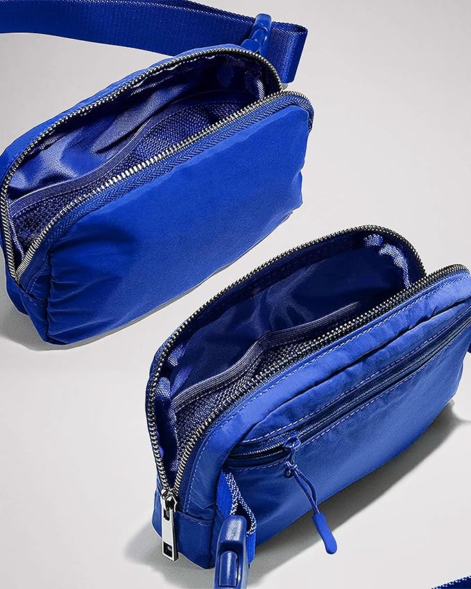 YOSHUYUKI Fanny Pack Cross Body Bag Small Crossbody Bags for Women Men Trendy Nylon Waterproof Mini Purse Travel Running Belt Lulu Dupes Bum Hip Chest Waist Pack Side Bag Must Have Blue