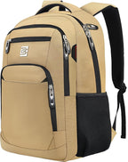 Volher Laptop Backpack,Business Travel Anti Theft Slim Durable Laptops Backpack,Water Resistant College Computer Bag for Women & Men Fits 15.6 Inch Laptop and Notebook-Khaki