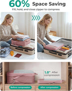 BAGSMART 6 Set /4 Set/2 Set Compression Packing Cubes for Travel, Lightweight Luggage Organizer Bags, Durable Space Saver Bags Travel Essentials