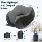 Cirorld Neck Pillow for Traveling, Travel Pillows for Airplanes,100% Pure Memory Foam Travel Neck Pillow, Adjustable Flight Pillow, Portable Plane Accessories with Eye Mask, Earplugs, Carry Bag