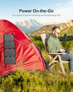 ELECAENTA 40W Solar Panel, USB C, USB A and DC 18V Output, IP68 Waterproof, Foldable Portable ETFE Solar Charger Compatible with iPhone, Samsung, Camping, Hiking, and Outdoor Power Station
