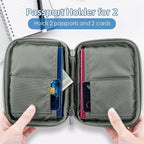 WALNEW Passport Holder for Travel - RFID Blocking Travel Wallet Essentials Organizer with Card Slots & Zipper Pocket (Women/Men)