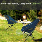 CAMEL CROWN Portable Camping Chair Lightweight Compact Folding Chair Mesh for Outdoor Camp Travel Beach Picnic Festival Hiking Backpacking Navy Blue 2 Pack