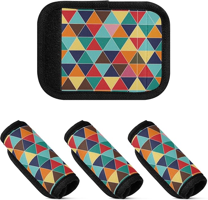 2Pcs Luggage Handle Wrap Suitcase Identifier Handle Covers Tags Soft Travel Bags Luggage Handle Gripper Accessories for Airplane Flying Rule Graph Pattern
