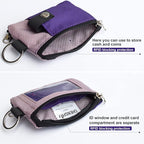 CHENSPRX Minimalist RFID Blocking Small Wallet with ID Window,WaterResistant Zip Id Case Wallet with Lanyard Keychain for Cards,Cash,Travel,Women,Men