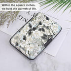 ELFISH Mini RFID Aluminum Wallet Credit Cards Holder Business Card Case Metal ID Case for Men Women (White Lotus)