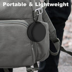 Square + Round Earbud Case Portable EVA Carrying Case Storage Bag Cell Phone Accessories Organizer with Carabiner for Earphone, Earbud, Earpieces, SD Memory Card, Camera Chips,Black