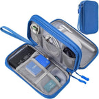 CAOODKDK Electronics Accessories Organizer Pouch, Electronic Organizer Travel Case Cable Organizer for Cable, Charger, SD Card, Business Travel Gadget Bag (Blue)