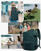 Travel Backpack Women,Carry On Backpack Flight Approved 18x14x8 inches Bag Spirit Airlines Personal ltem,College Sports Hiking Rucksack Waterproof Outdoor Casual Daypack Laptop Blackpack,Peacock Blue