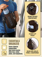 AUPET Magnetic Gym Bag for Men & Women, Small Gym Bag Organizer, Crossbody Magnets Gym Water Bottle Bag Holder Carrier Fits for 18-40oz Owala Yeti Hydro Flask, Workout Pouch for Phone, Keys & Wallet