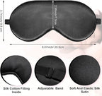 20 Pieces Silk Sleep Mask Eye Mask with Adjustable Strap Sleeping Cover Eye Cover Blindfold for Women Men Sleeping Travel(Black)