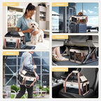 Lekereise Top-Expandable Pet Carrier 17x11x9.5 Inch Alaska Hawaiian Airline Approved Soft Sided Underseat to 12lbs Travel Carriers for Small Cats and Dogs with Locking Safety Zippers Anti-Scratch Mesh