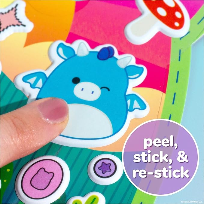 Original Squishmallows Puffy Sticker Playset, Over 50 Reusable Stickers