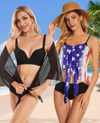 CHICGAL 2 Pieces Women Beach Sarong Bathing Suit Wrap Skirt Sheer Bikini Swimsuit Cover Ups for Swimwear